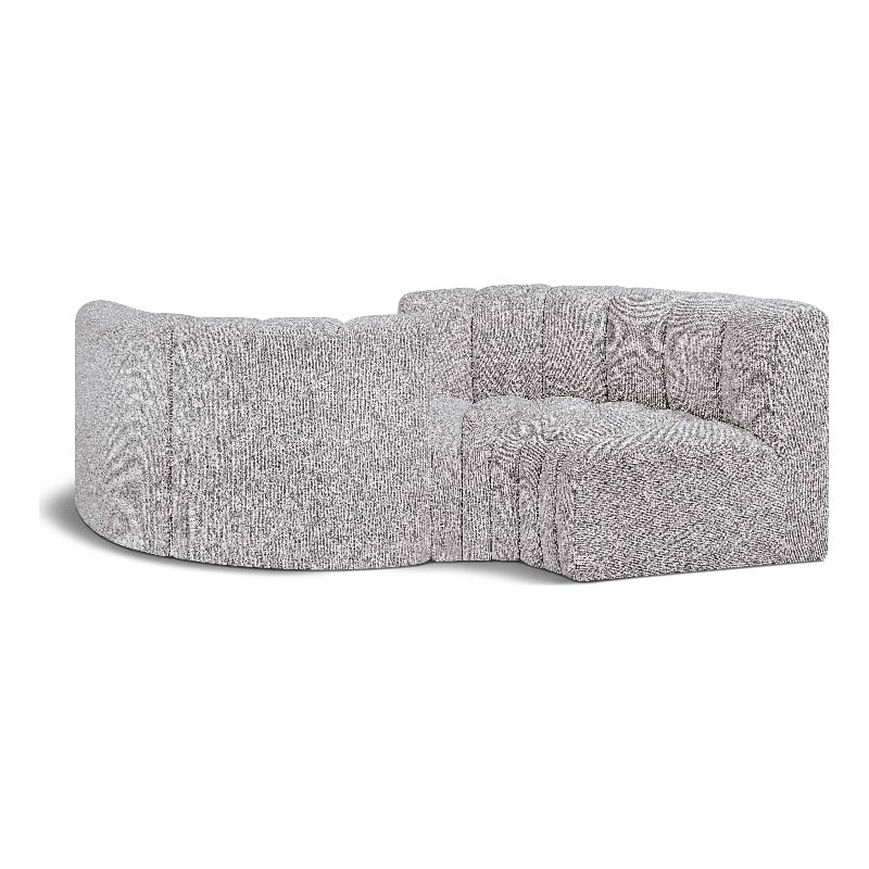Meridian Furniture Arc Grey Boucle Fabric Modular Sectional
