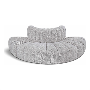 Meridian Furniture Arc Grey Boucle Fabric Modular Sectional