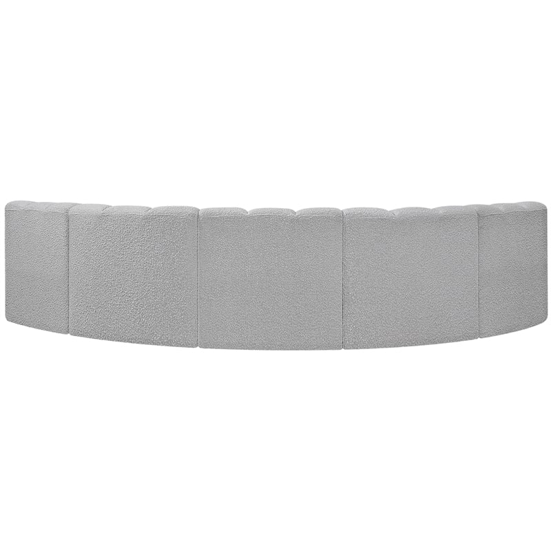 Meridian Furniture Arc Grey Boucle Fabric Modular Sectional