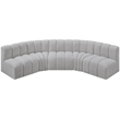 Meridian Furniture Arc Grey Boucle Fabric Modular Sectional