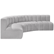 Meridian Furniture Arc Grey Boucle Fabric Modular Sectional