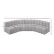 Meridian Furniture Arc Grey Boucle Fabric Modular Sectional