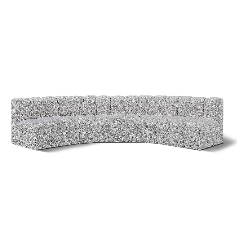 Meridian Furniture Arc Grey Boucle Fabric Modular Sectional