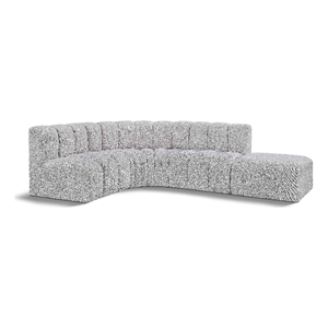 Meridian Furniture Arc Grey Boucle Fabric Modular Sectional