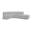 Meridian Furniture Arc Grey Boucle Fabric Modular Sectional
