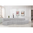 Meridian Furniture Arc Grey Boucle Fabric Modular Sectional
