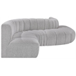 Meridian Furniture Arc Grey Boucle Fabric Modular Sectional