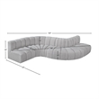 Meridian Furniture Arc Grey Boucle Fabric Modular Sectional