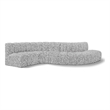 Meridian Furniture Arc Grey Boucle Fabric Modular Sectional