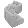 Meridian Furniture Arc Grey Boucle Fabric Modular Sectional