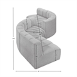 Meridian Furniture Arc Grey Boucle Fabric Modular Sectional