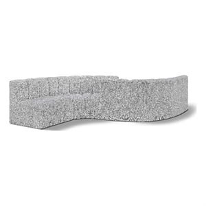 Meridian Furniture Arc Grey Boucle Fabric Modular Sectional