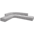 Meridian Furniture Arc Grey Boucle Fabric Modular Sectional
