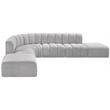 Meridian Furniture Arc Grey Boucle Fabric Modular Sectional