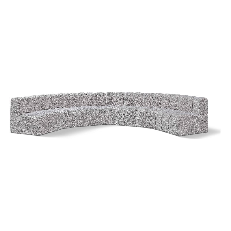 Meridian Furniture Arc Grey Boucle Fabric Modular Sectional