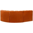 Meridian Furniture Arc Cognac Velvet Modular Sectional