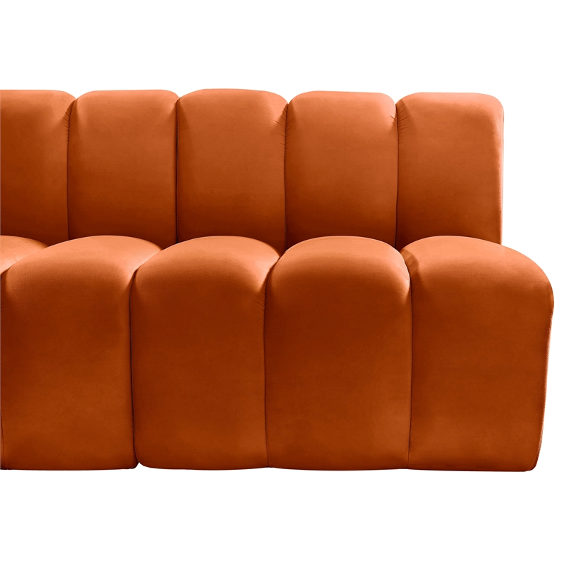 Meridian Furniture Arc Cognac Velvet Modular Sectional