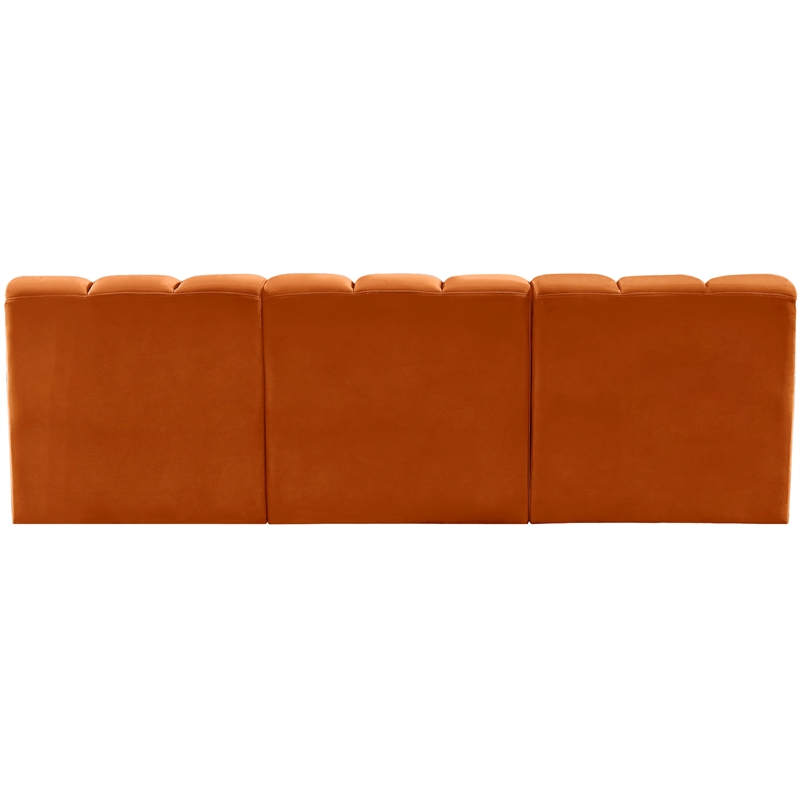 Meridian Furniture Arc Cognac Velvet Modular Sectional