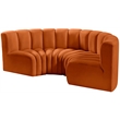 Meridian Furniture Arc Cognac Velvet Modular Sectional
