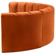 Meridian Furniture Arc Cognac Velvet Modular Sectional