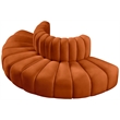 Meridian Furniture Arc Cognac Velvet Modular Sectional