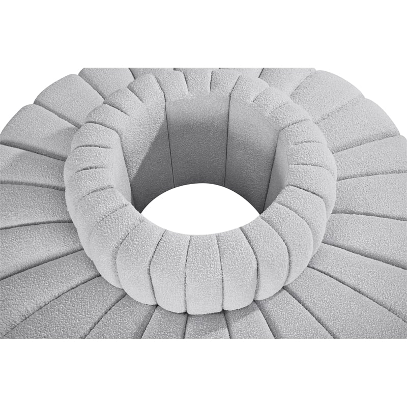 Meridian Furniture Arc Grey Boucle Fabric Modular Sectional
