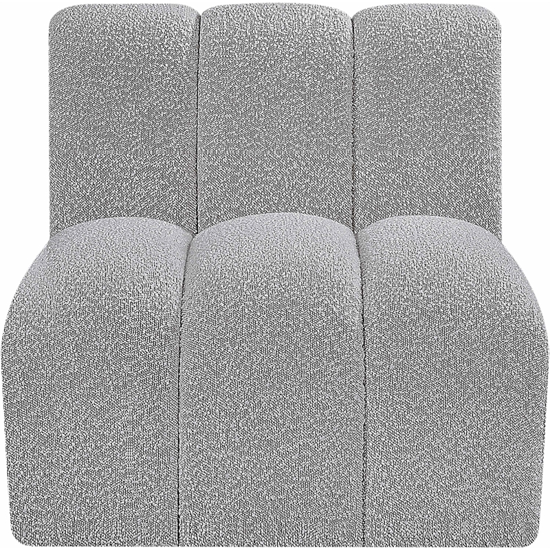 Meridian Furniture Arc Grey Boucle Fabric Straight Chair