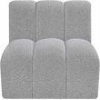 Meridian Furniture Arc Grey Boucle Fabric Straight Chair
