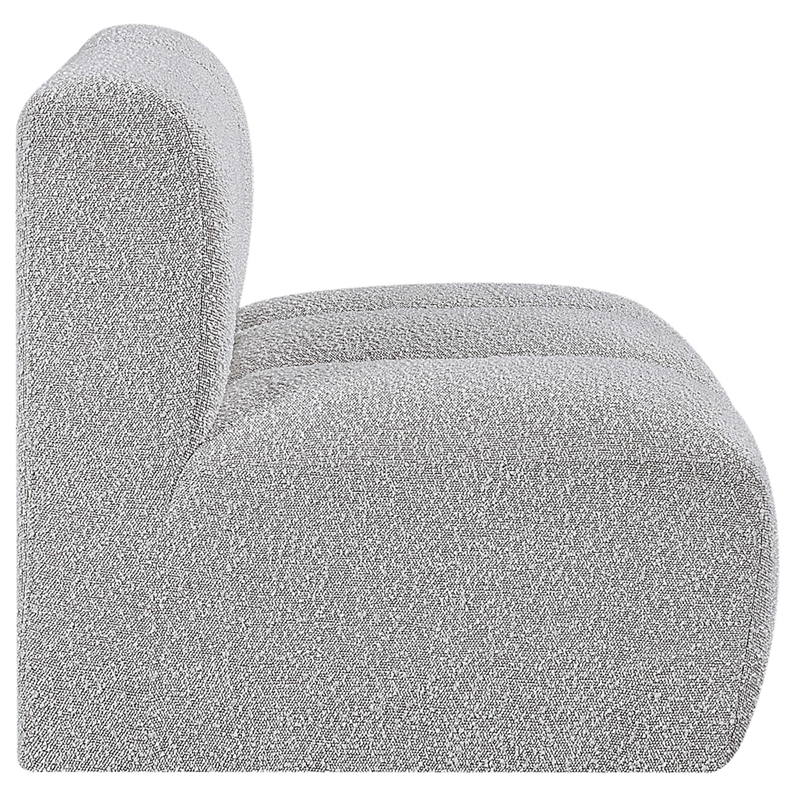 Meridian Furniture Arc Grey Boucle Fabric Straight Chair