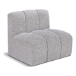 Meridian Furniture Arc Grey Boucle Fabric Straight Chair