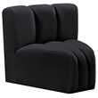 Meridian Furniture Arc Black Velvet Curved Corner