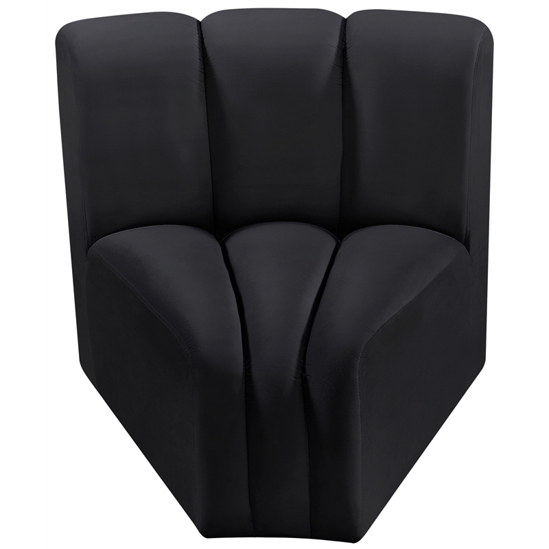Meridian Furniture Arc Black Velvet Curved Corner