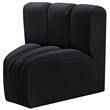 Meridian Furniture Arc Black Velvet Curved Corner