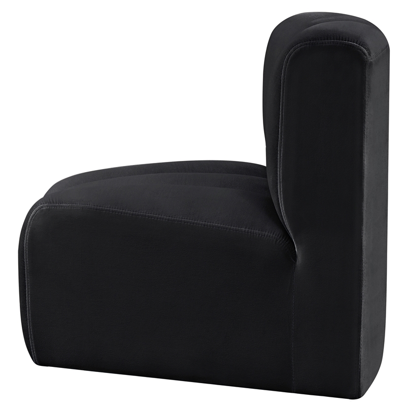 Meridian Furniture Arc Black Velvet Curved Corner