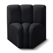 Meridian Furniture Arc Black Velvet Curved Corner