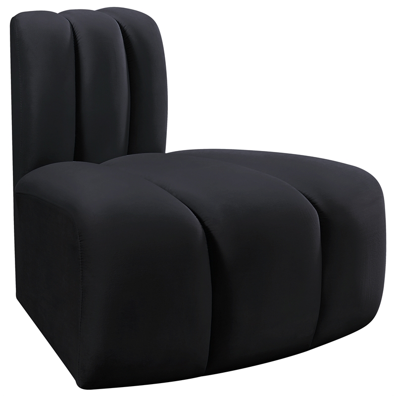 Meridian Furniture Arc Black Velvet Reverse Corner