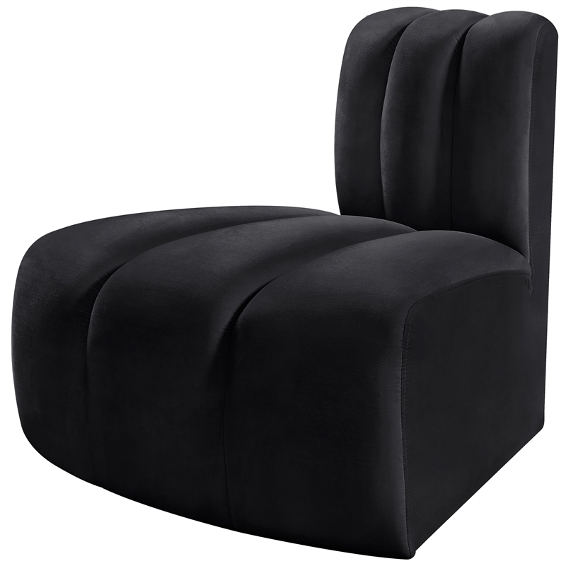 Meridian Furniture Arc Black Velvet Reverse Corner