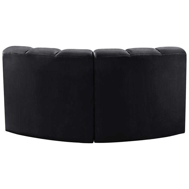 Meridian Furniture Arc Black Velvet Modular Sectional