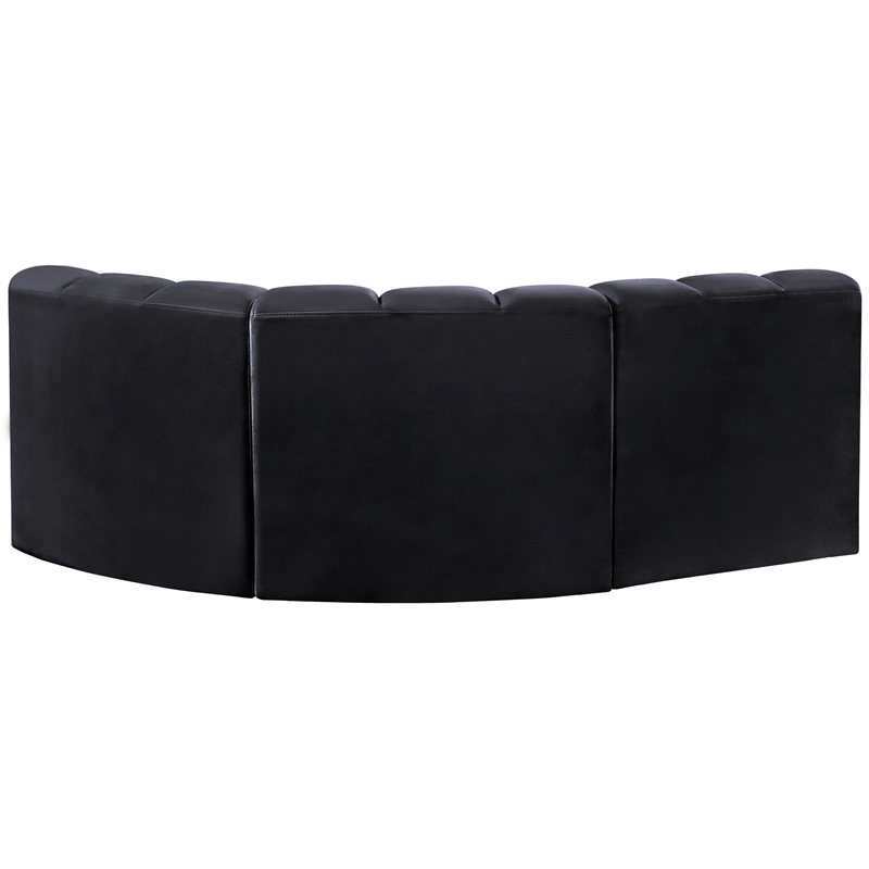 Meridian Furniture Arc Black Velvet Modular Sectional