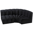 Meridian Furniture Arc Black Velvet Modular Sectional