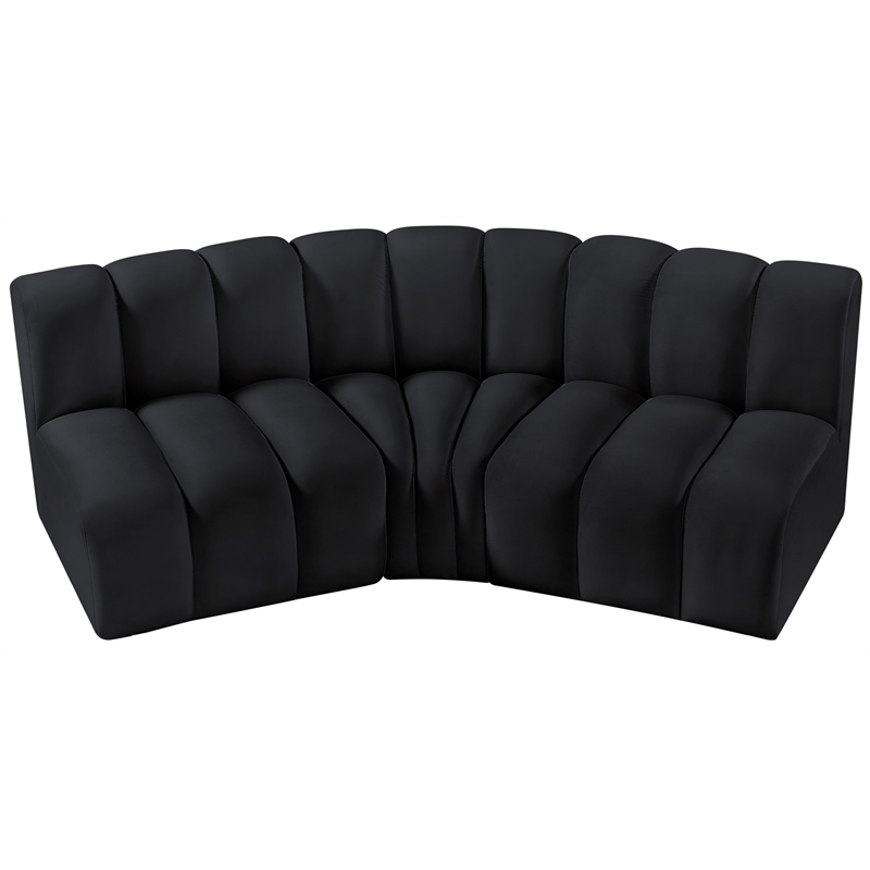 Meridian Furniture Arc Black Velvet Modular Sectional