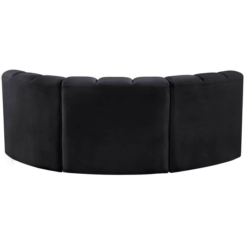 Meridian Furniture Arc Black Velvet Modular Sectional