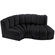 Meridian Furniture Arc Black Velvet Modular Sectional