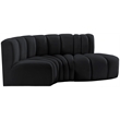 Meridian Furniture Arc Black Velvet Modular Sectional