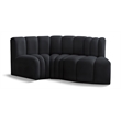 Meridian Furniture Arc Black Velvet Modular Sectional