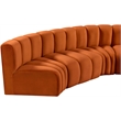 Meridian Furniture Arc Cognac Velvet Modular Sectional
