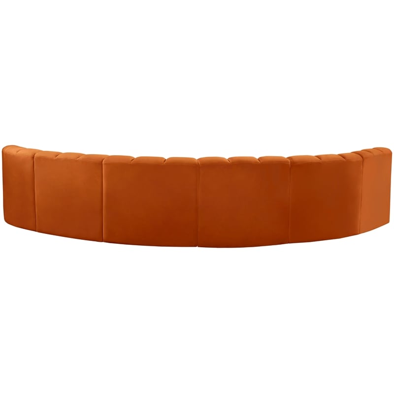 Meridian Furniture Arc Cognac Velvet Modular Sectional