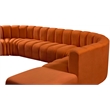 Meridian Furniture Arc Cognac Velvet Modular Sectional