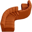 Meridian Furniture Arc Cognac Velvet Modular Sectional