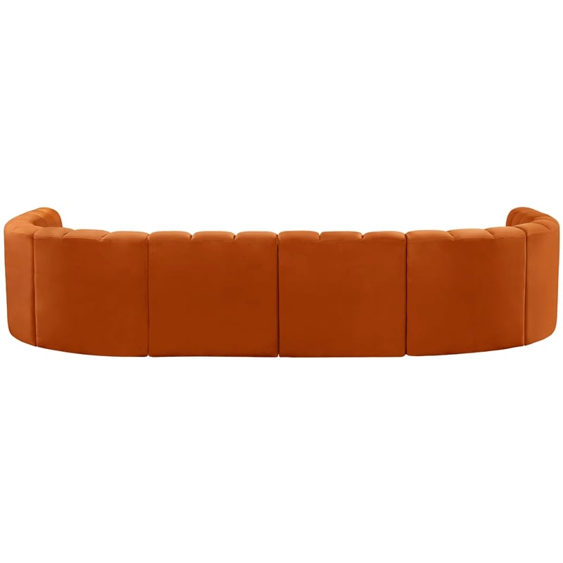 Meridian Furniture Arc Cognac Velvet Modular Sectional